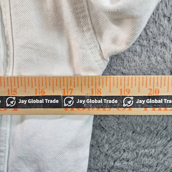 NEW ZARA White Denim Jacket Kids Size 11 12 Years CM 152 Button Front Collared - Picture 8 of 10